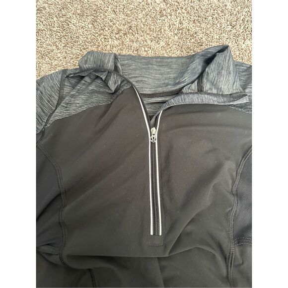 Lululemon Sun Runner Hybrid Half Zip Pullover Black 6 Ruffle Quick Dry Running - Picture 7 of 11